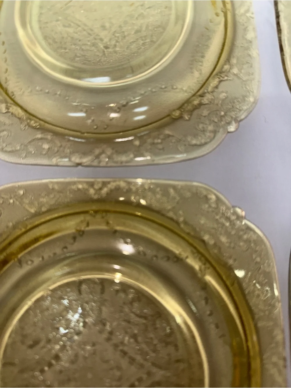 Vintage Amber Depression Glass Dessert Salad Plates Set of 4